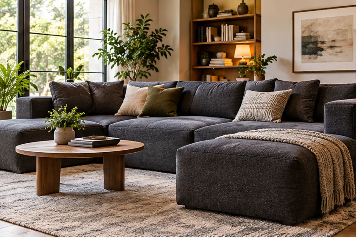 family rest area with modular seating